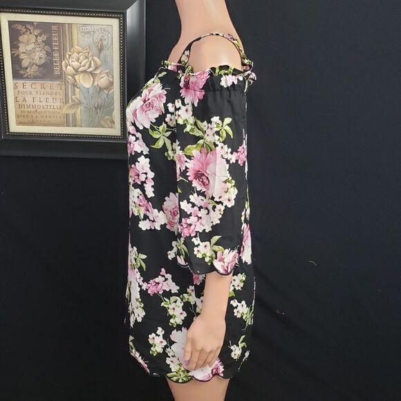 LILY ROSE Black Floral Dress XS - Picture 3 of 5
